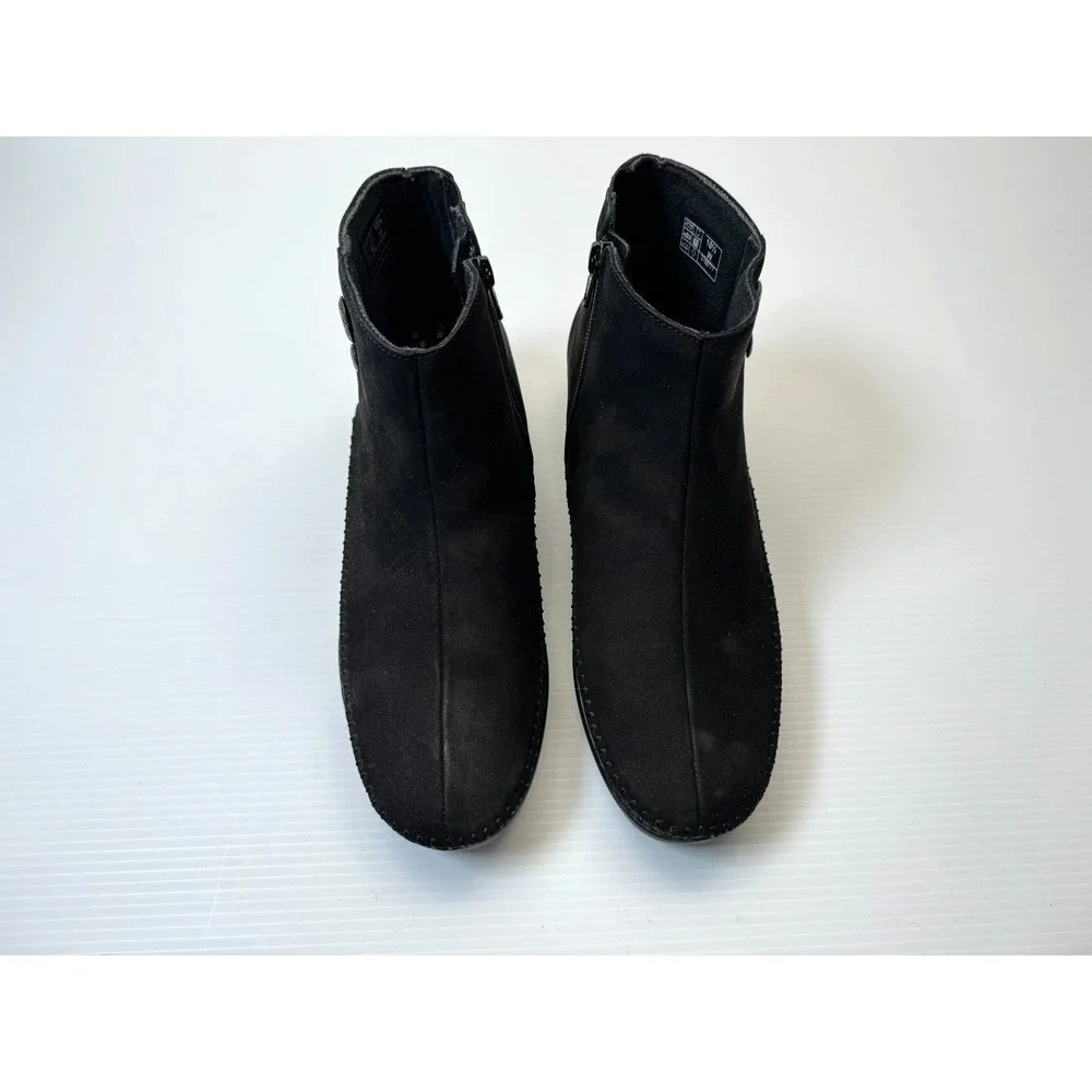 SAS Jade Ankle Boots‎ Women 10.5W EUC $245 Leather Suede Side-zip Comfort Tripad